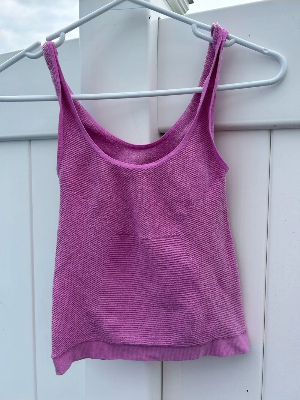 Free People Ribbed Knit Scoop Tank — Magenta Pink